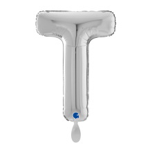 1 Balloon XL - Letter T - Silver