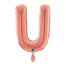 1 Balloon XL - Letter U - Rosegold