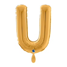 1 Balloon XL - Letter U - Gold