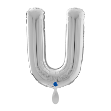 1 Balloon XL - Letter U - Silver