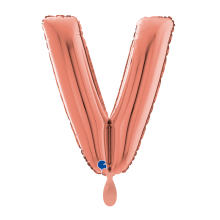 1 Balloon XL - Letter V - Rosegold