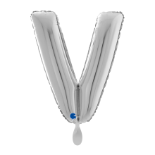 1 Balloon XL - Letter V - Silver
