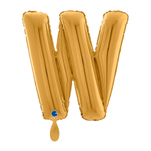1 Balloon XL - Letter W - Gold