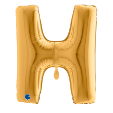 1 Balloon XXL - Letter H - Gold