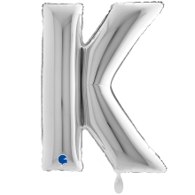 1 Balloon XXL - Letter K - Silver