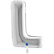 1 Balloon XXL - Letter L - Silver