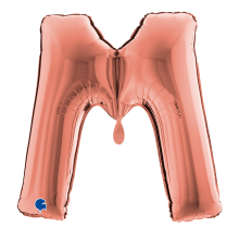 1 Balloon XXL - Letter M - Rosegold