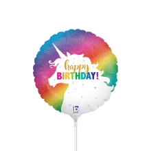 10 Miniballoons Airfilled - Glitter Unicorn Birthday (Unverpackt)