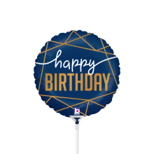 10 Miniballoons Airfilled - Navy Birthday (Unverpackt)
