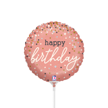 10 Miniballoons Airfilled - Rose Gold Confetti B-Day (Unverpackt)