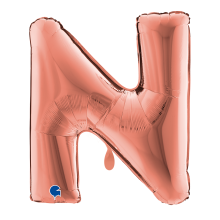 1 Balloon XXL - Letter N - Rosegold