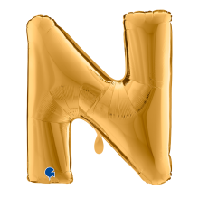 1 Balloon XXL - Letter N - Gold