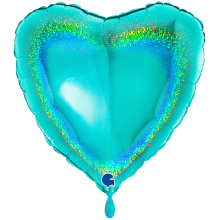 1 Balloon XXL - Heart - Glitter Holographic Tiffany