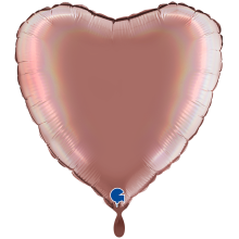 1 Balloon XXL - Heart - Rainbow Holographic Platinum Rosè