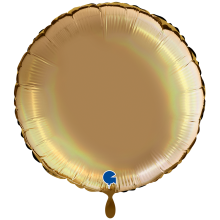 1 Balloon XXL - Round - Rainbow Holographic Platinum Champagne