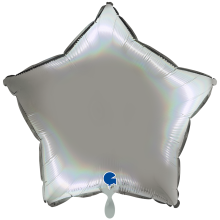 1 Balloon XXL - Star - Rainbow Holographic Platinum Pure