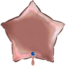 1 Balloon XXL - Star - Rainbow Holographic Platinum Rosè