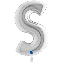 1 Balloon XXL - Letter S - Silver