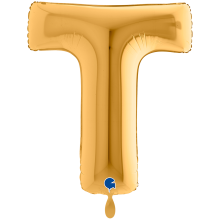 1 Balloon XXL - Letter T - Gold