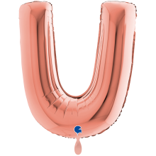 1 Balloon XXL - Letter U - Rosegold