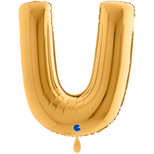 1 Balloon XXL - Letter U - Gold