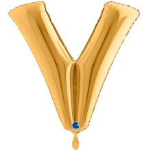 1 Balloon XXL - Letter V - Gold