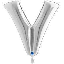 1 Balloon XXL - Letter V - Silver