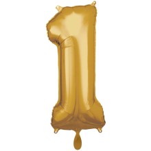 1 Balloon XXL - Zahl 1 - Gold