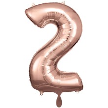 1 Balloon XXL - Zahl 2 - Rosegold