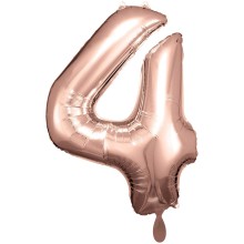 1 Balloon XXL - Zahl 4 - Rosegold