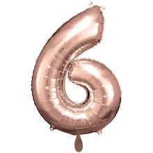 1 Balloon XXL - Zahl 6 - Rosegold