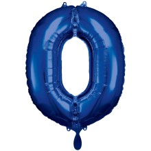 1 Balloon XXL - Zahl 0 - Blau