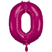 1 Balloon XXL - Zahl 0 - Pink
