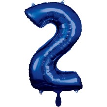1 Balloon XXL - Zahl 2 - Blau
