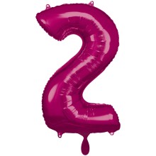 1 Balloon XXL - Zahl 2 - Pink