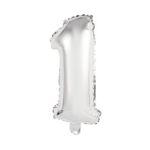 1 Balloon XS - Zahl 1 - Silber