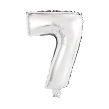 1 Balloon XS - Zahl 7 - Silber