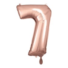 1 Balloon XL - Zahl 7 - Rosegold