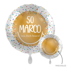 Folienballons Personalisiert Ø 45 cm - Geburtstag Konfetti