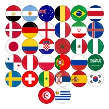 Button Flagge - WM 2018 Teilnehmer Ø 50 mm