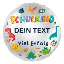 Folienballons Personalisiert - Schulkind Dino - Viel Erfolg