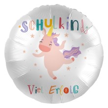 Folienballons Ø 45 cm - Schulkind Einhorn - Viel Erfolg