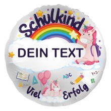 Folienballons Personalisiert - Schulkind Einhorn - Viel Erfolg