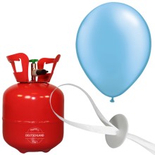 Helium-Set Luftballons (Standard) Ø 25 cm - Hellblau - 15 Ballons