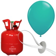 Helium-Set Luftballons (Standard) Ø 25 cm - Türkis - 15 Ballons