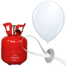 Helium-Set Luftballons (Standard) Ø 25 cm - Weiß - 15 Ballons