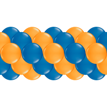 Luftballongirlanden-Set Blau & Orange ab 3 m