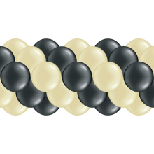 Luftballongirlanden-Set Creme & Schwarz ab 3 m
