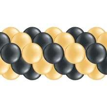 Luftballongirlanden-Set Gold & Schwarz (Metallic / Glänzend) ab 3 m