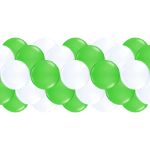 Luftballongirlanden-Set Limonengrün & Weiß ab 3 m